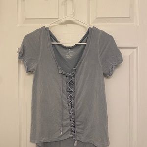 american eagle soft and sexy lace up tee